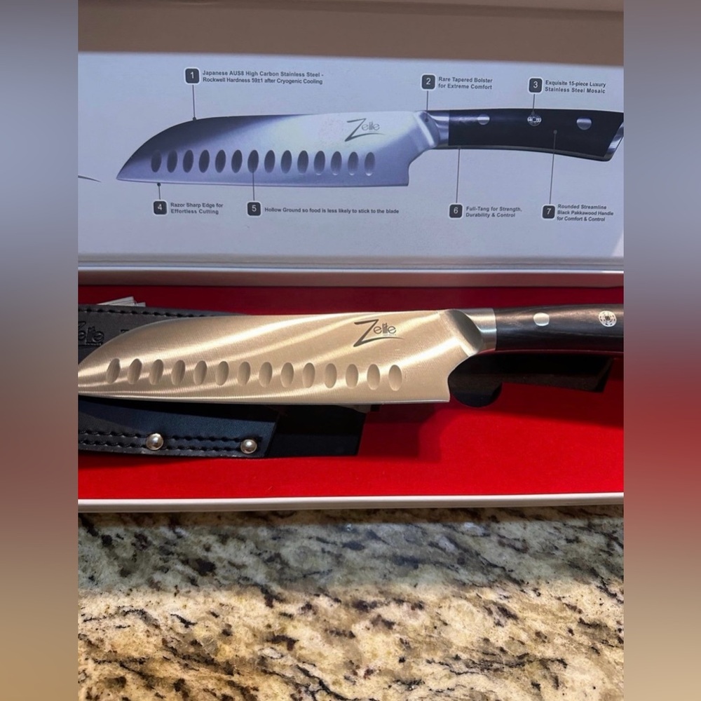 Zeolite Infinity Santoku Knife 7” Razor-Edge Series